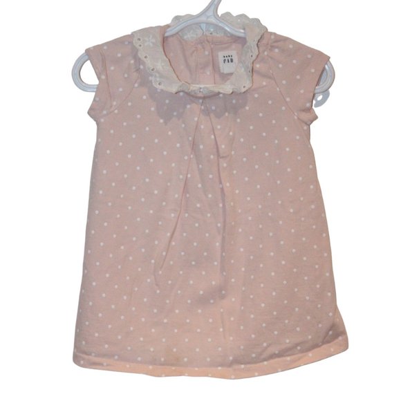 3/$20 🏷 Gap Pink Polka Dot Dress Size 12-18m - Picture 1 of 2